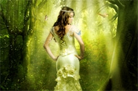 PhotoShop森林里的精灵美女梦幻场景效果后期合成教程