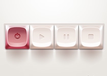 Photoshop制作粉色质感的播放器按钮