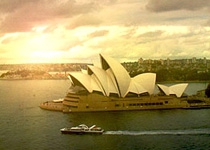 Photoshop给悉尼歌剧院加上霞光效果