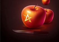 Photoshop绘制逼真的苹果和水果刀教程