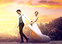 Photoshop给外景婚片加上大气的霞光效果