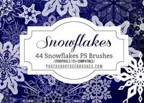44种创意的雪花图像装饰PS笔刷
