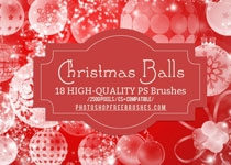 圣诞节主题装饰彩球设计PS笔刷