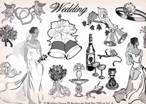 20款时尚的新娘装和铃铛PS笔刷