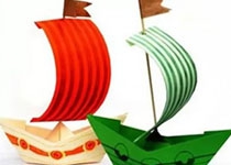 简单幼儿折纸船的方法 还能变成帆船或挂饰！