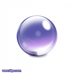 Photoshop制作剔透的蓝紫色水晶球
