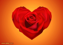 Photoshop制作简单的情人节心形玫瑰
