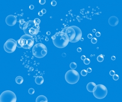 蓝色透明泡泡和气泡笔刷