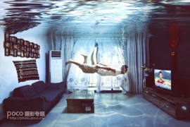 Photoshop如何合成超酷的水中房间