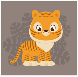 Illustrator绘制卡通可爱的小老虎插图