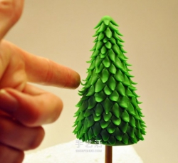 简单粘土圣诞树的做法 DIY超轻粘土圣诞树图解