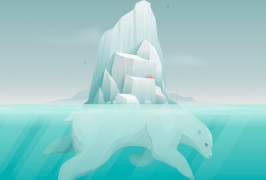Illustrator绘制创意的北极熊背着冰山效果图