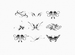唯美的蝴蝶花纹形状PS笔刷
