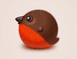 Photoshop绘制毛茸茸的可爱小鸟