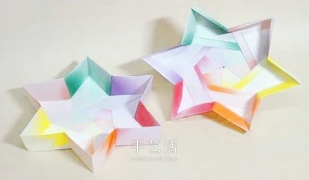 六角星纸盒的折法图解 折纸六角带盖纸盒步骤