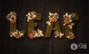 Photoshop制作秋季花朵装饰的艺术字教程