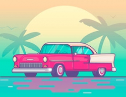 Illustrator绘制复古风格的汽车插画教程