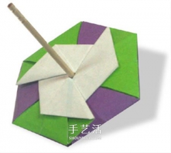 纸陀螺怎么折的图解 简单折纸陀螺玩具教程