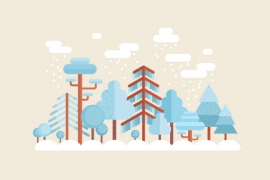 Illustrator绘制冬季下雪场景插画