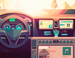 Illustrator绘制科技感十足的汽车内饰场景