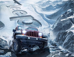 Photoshop合成冬季主题风格的吉普车海报