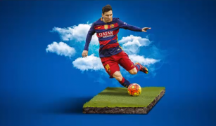 Photoshop制作精简的足球人物海报