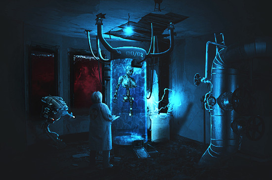 mad scientist flatten 550x364 Create Dark Scientist Conceptual Photo Manipulation in Photoshop