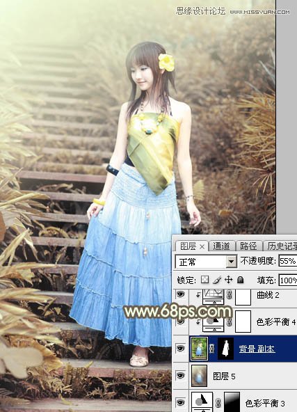 Photoshop调出可爱女孩日系逆光效果,PS教程,思缘教程网