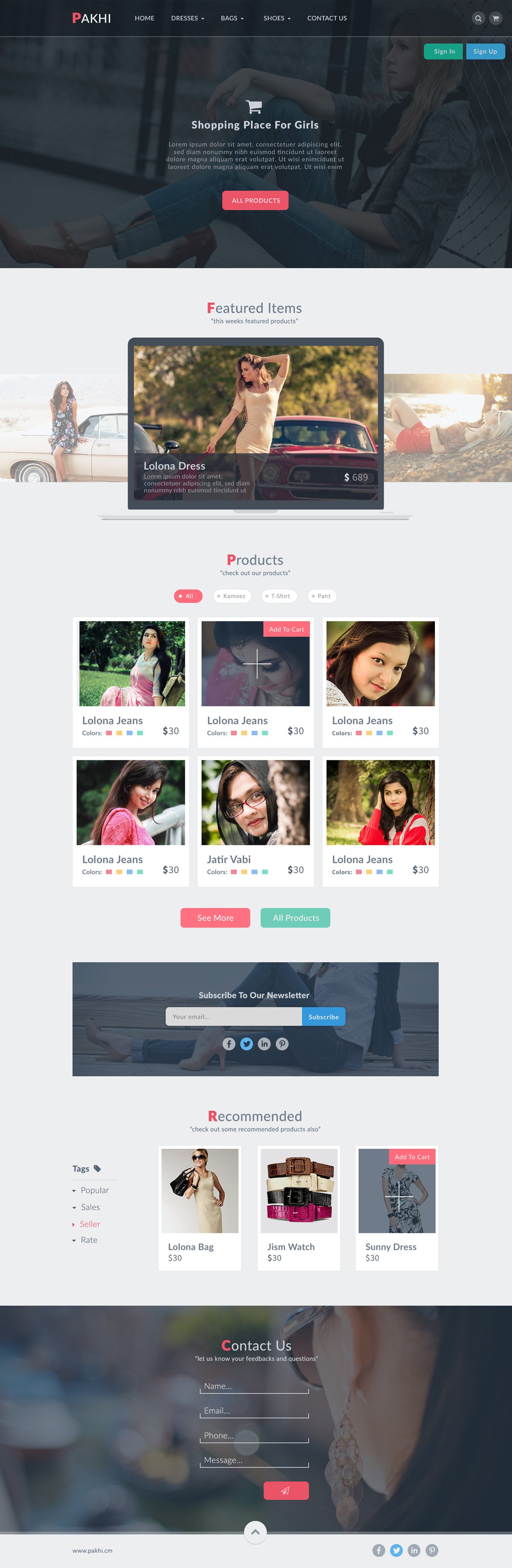 Pakhi E commerceTemplate  Free PSD