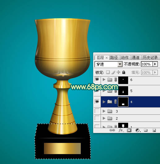 制作漂亮金色奖杯实例图片的PS教程