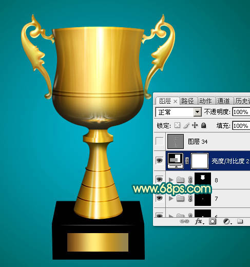 制作漂亮金色奖杯实例图片的PS教程