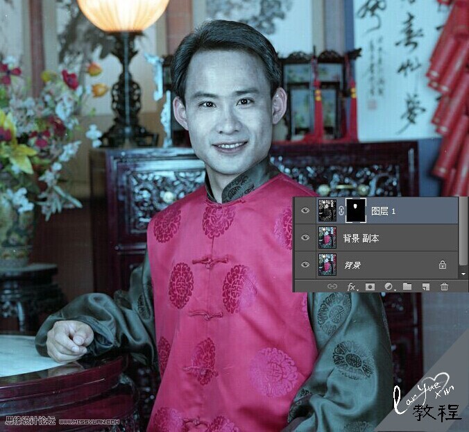 Photoshop详细给偏色的男人照片校正颜色,PS教程,素材中国