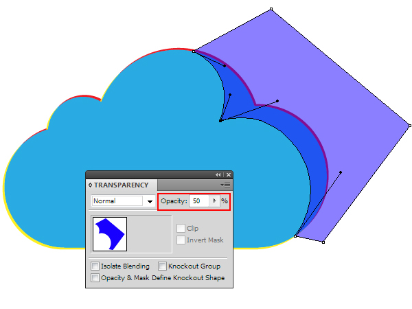 AI绘制玻璃质感云图标  AI实例教程 glass cloud 12