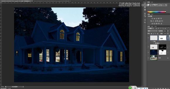 Photoshop详细的把白天照片调成夜景效果,PS教程,素材中国