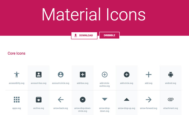 Material Icons Pack by Benjamin Schmidt