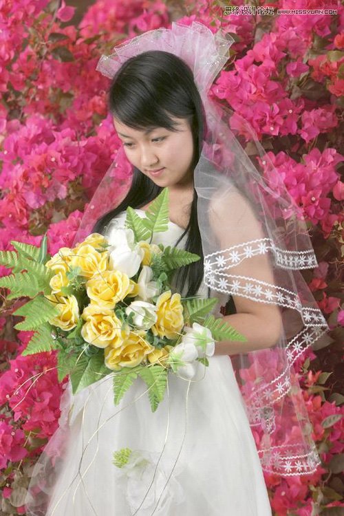 Photoshop使用通道快速抠出穿婚纱的新娘