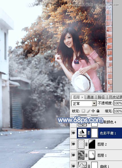 Photoshop调出美女模特秋季暖黄效果,PS教程,素材中国
