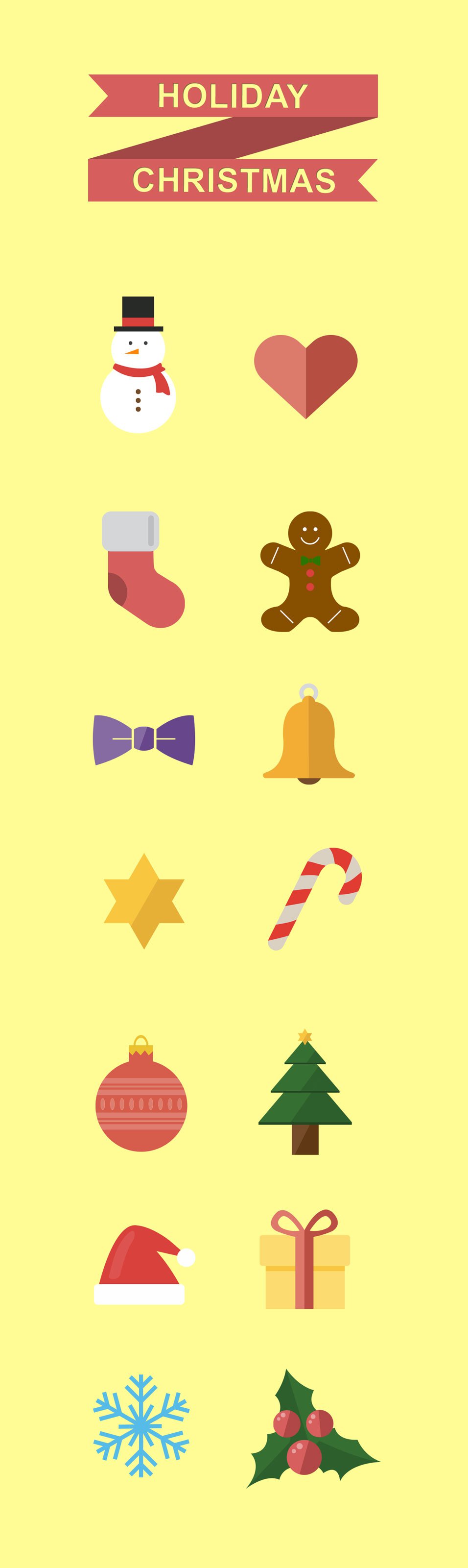 Holiday Christmas Icons PSD