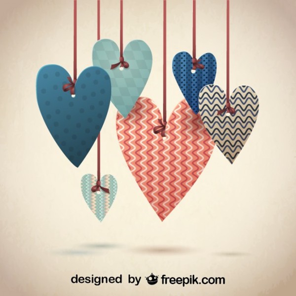 Retro Lovely Hearts Design for Valentine's in 16 Valentine's Day Design Freebies