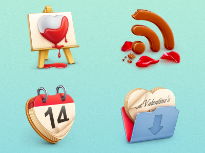 Free St. Valentine's icon set by Cuberto in 16 Valentine's Day Design Freebies