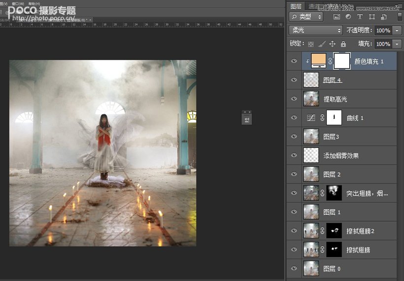 Photoshop合成飘逸梦幻的人像作品,PS教程,素材中国