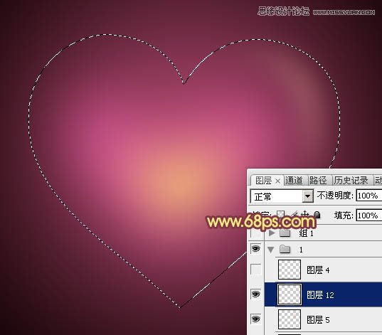 Photoshop制作梦幻的光斑心形教程,PS教程,思缘教程网