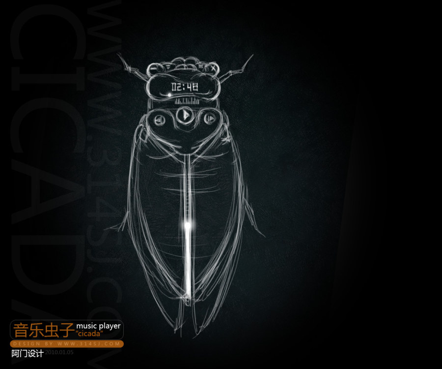 查看《音乐虫子-音乐播放器概念设计》原图，原图尺寸：1200x1000