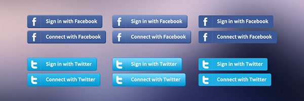 Login / Sign in With Social Media by Barin Cristian in 50 Fresh Freebies From Dribbble