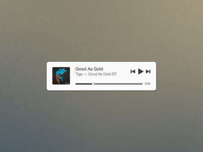 Mini Music Player (Free PSD) by Joshua Andrew Davies in 50 Fresh Freebies From Dribbble