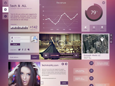 UI Components concept by Tech and ALL in 50 Fresh Freebies From Dribbble