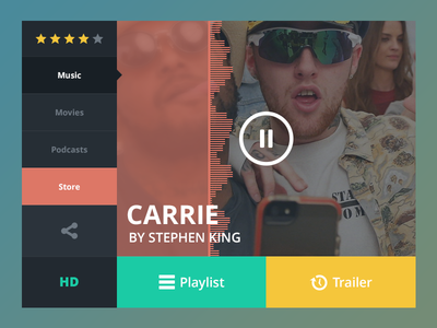 Music Widget Freebie by JAWA in 50 Fresh Freebies From Dribbble