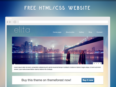 Elita - Free HTML/CSS website by Keyners in 50 Fresh Freebies From Dribbble