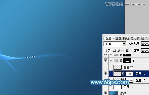 Photoshop设计蓝色时尚的动感背景,PS教程,素材中国 sccnn.com