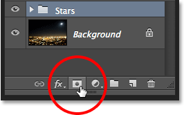 Clicking the Add Layer Mask icon in the Layers panel. Image © 2013 Photoshop Essentials.com